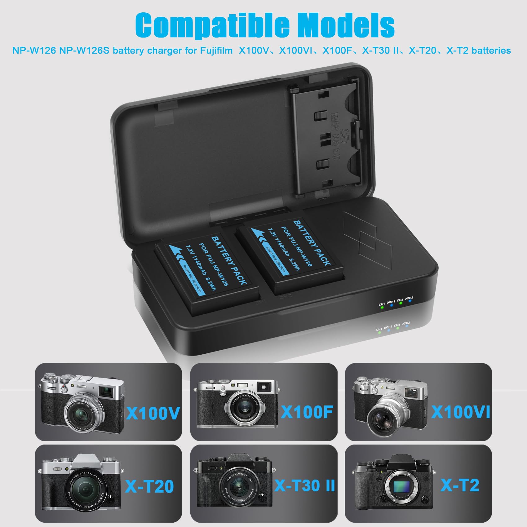 Amazon.com: JYJZPB NP-W126S Charger Compatible for Fujifilm X100VI